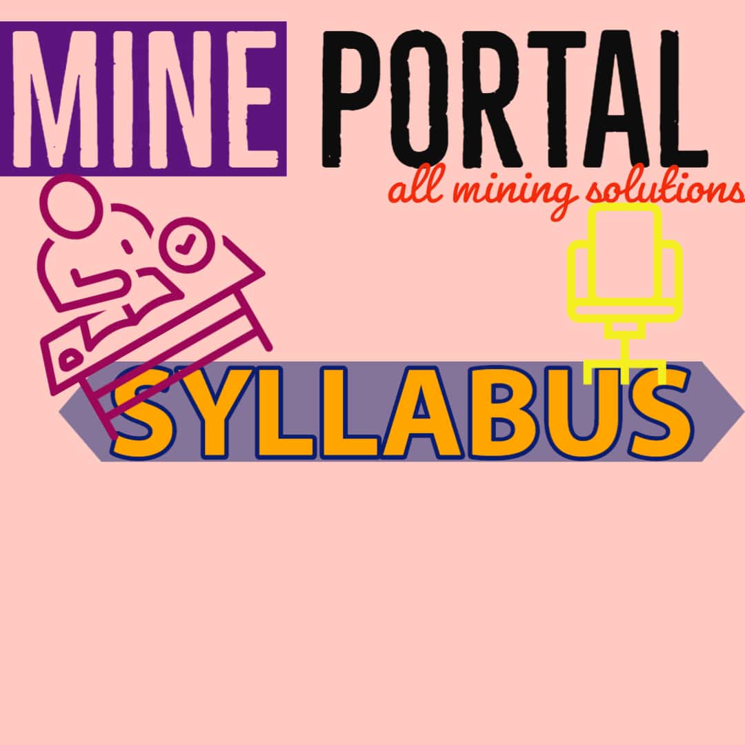 DGMS MINING SIRDAR UNRESTRICTED EXAM SYLLABUS