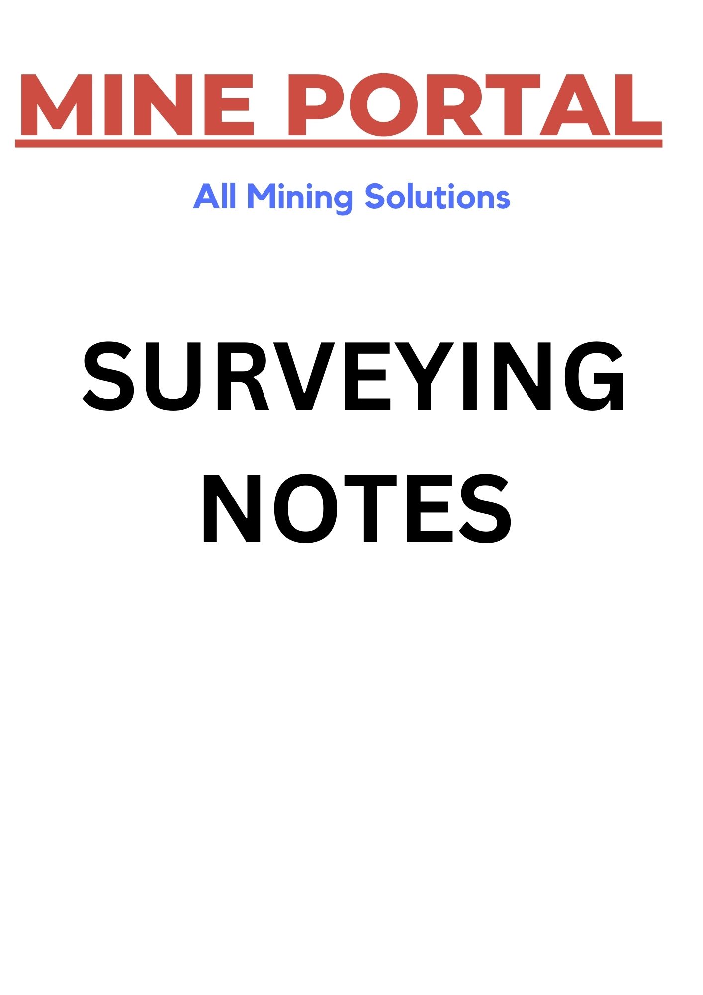 MINE SURVEYING COMPLETE NOTES