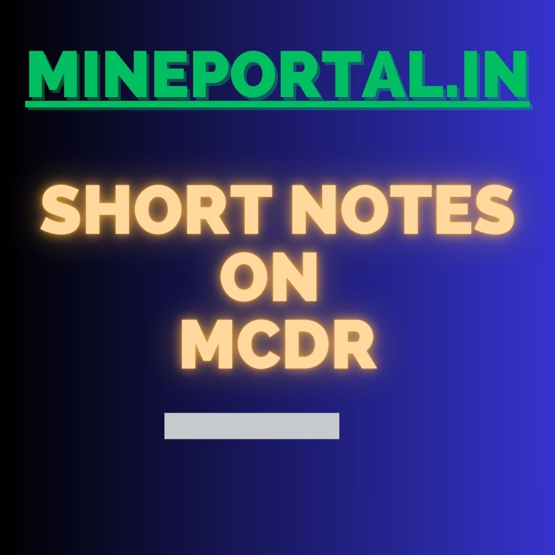 SHORT NOTES ON MCDR