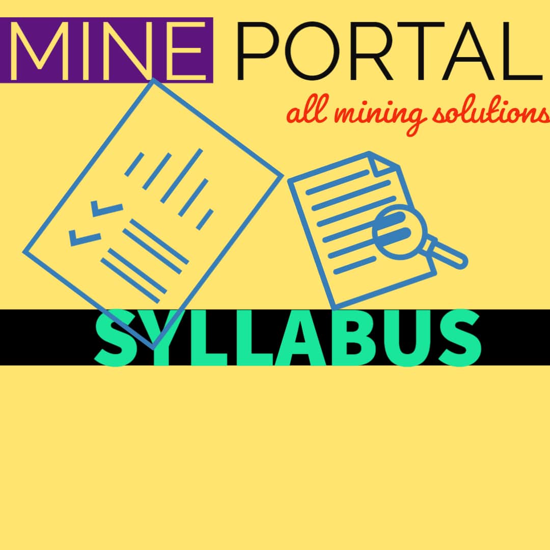 DGMS SYLLABUS FOR MINING MATE RESTRICTED EXAM