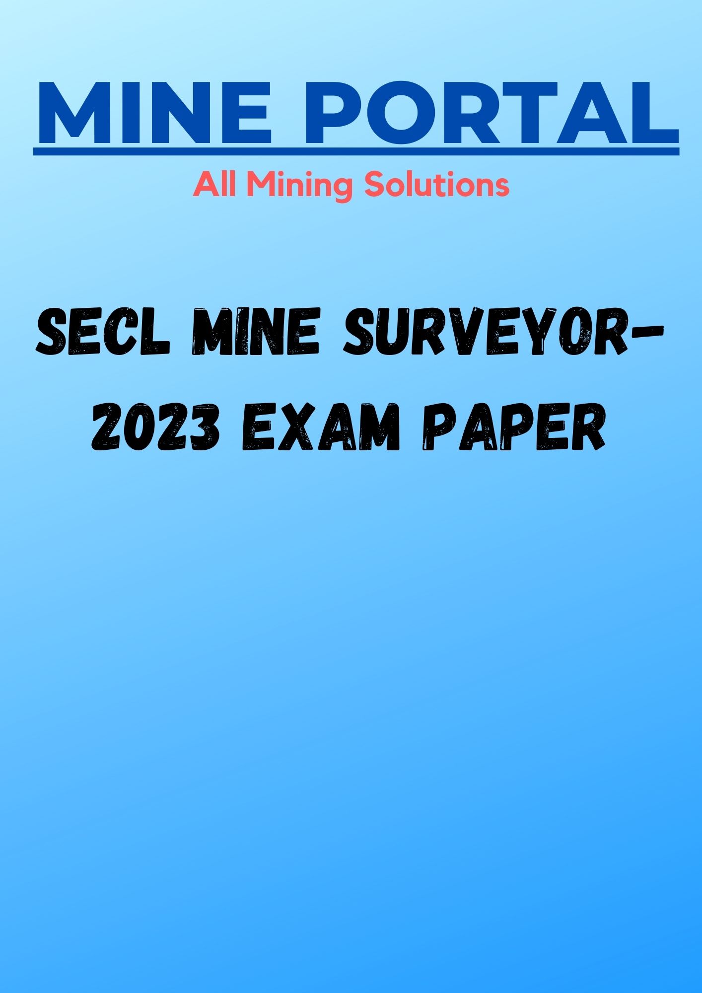 SECL MINE SURVEYOR EXAM-2023 PAPER