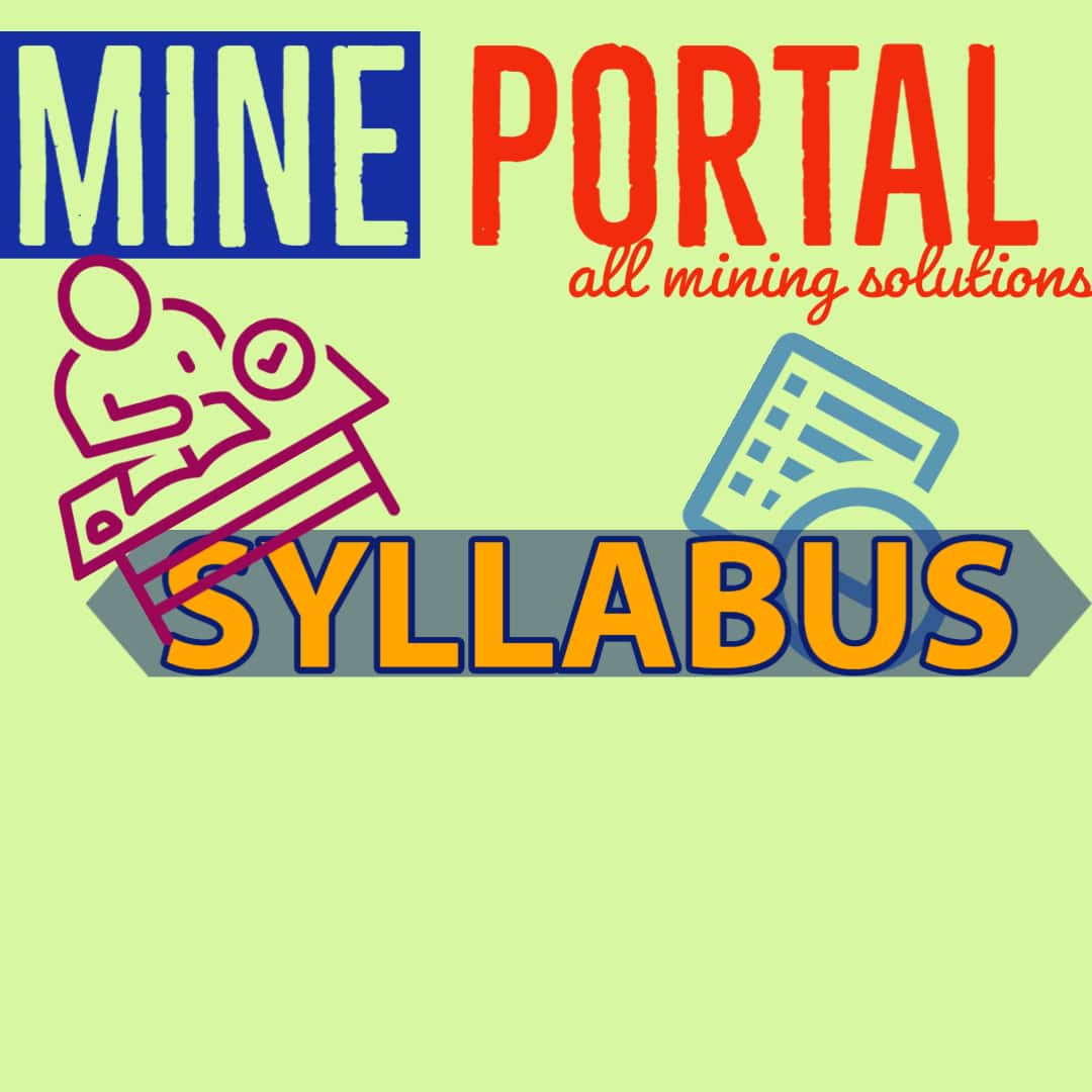 DGMS SYLLABUS FOR MINING MATE UNRESTRICTED EXAM